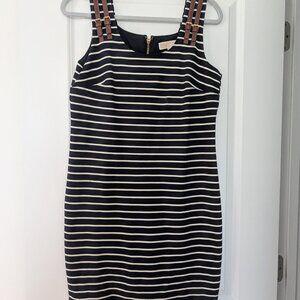 Michael Kors Dress Size M Navy/White Stripe
